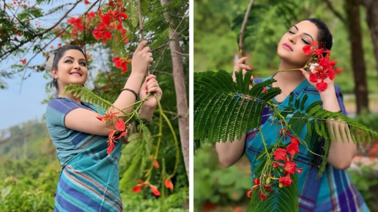 কৃষ্ণচূড়ার বনে মুগ্ধতা ছড়ালেন পরী