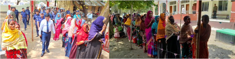 চাঁপাইনবাবগঞ্জের তিন উপজেলায় শান্তিপূর্ণ পরিবেশ ভোটগ্রহণ চলছে