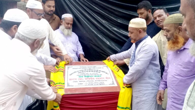 রহনপুর পৌরসভার রাস্তা ও ড্রেন নির্মাণ কাজের উদ্বোধন