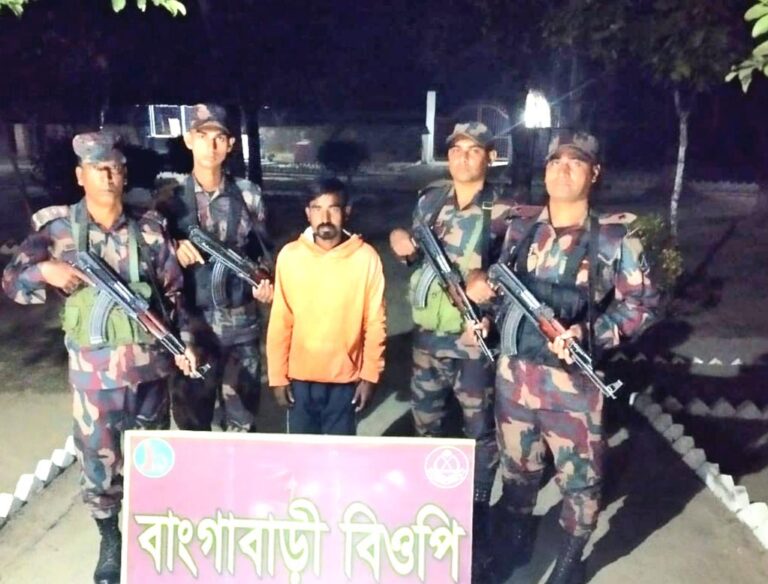 সীমান্তে অনুপ্রবেশের অভিযোগে গোমস্তাপুর ভারতীয় নাগরিক আটক