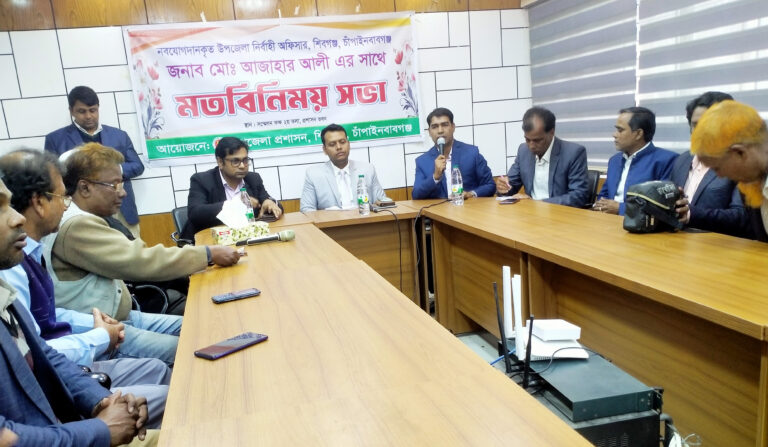 শিবগঞ্জে সাংবাদিকদের সাথে নতুন ইউএনও’র মতবিনিময়