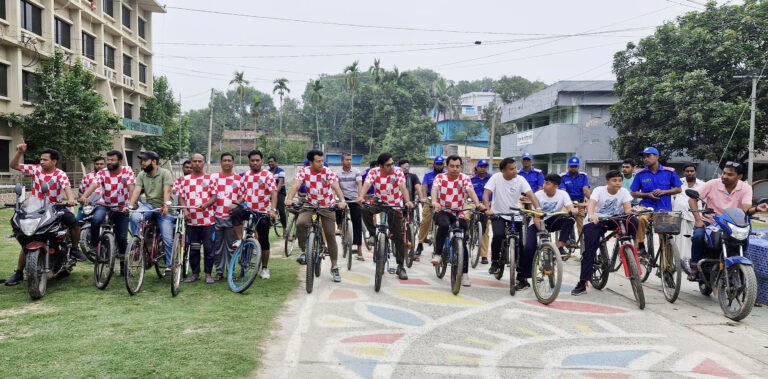 কানসাট রাজবাড়ি সংস্কার দাবিতে সাইকেল র‌্যালি
